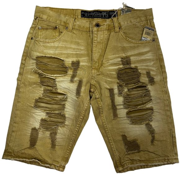 Heritage America Destroyed Denim Shorts (36) - Picture 1 of 11